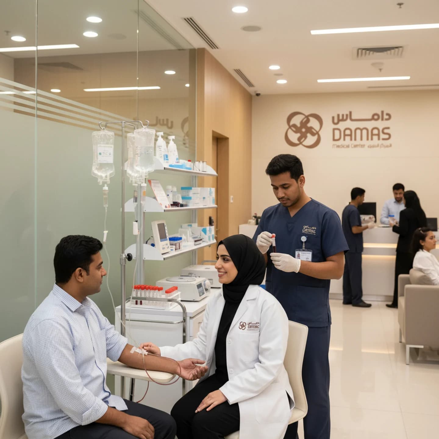 التنقيط الوريدي + اختبار المختبر - Healthcare service image