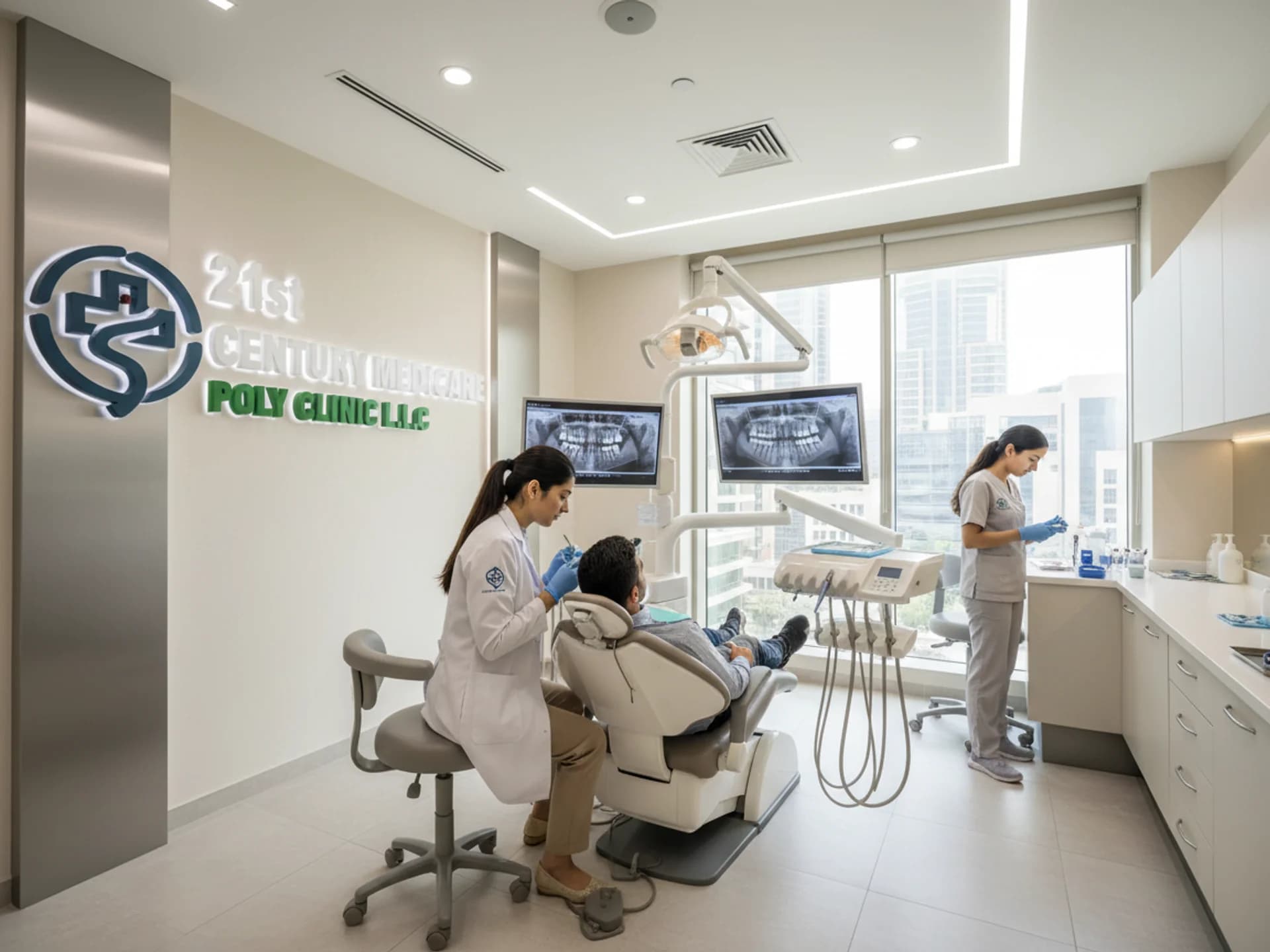 علاج قناة الجذر + تاج (مثبت على قاعدة معدنية) + أشعة سينية + تنظيف مجاني - Healthcare service image