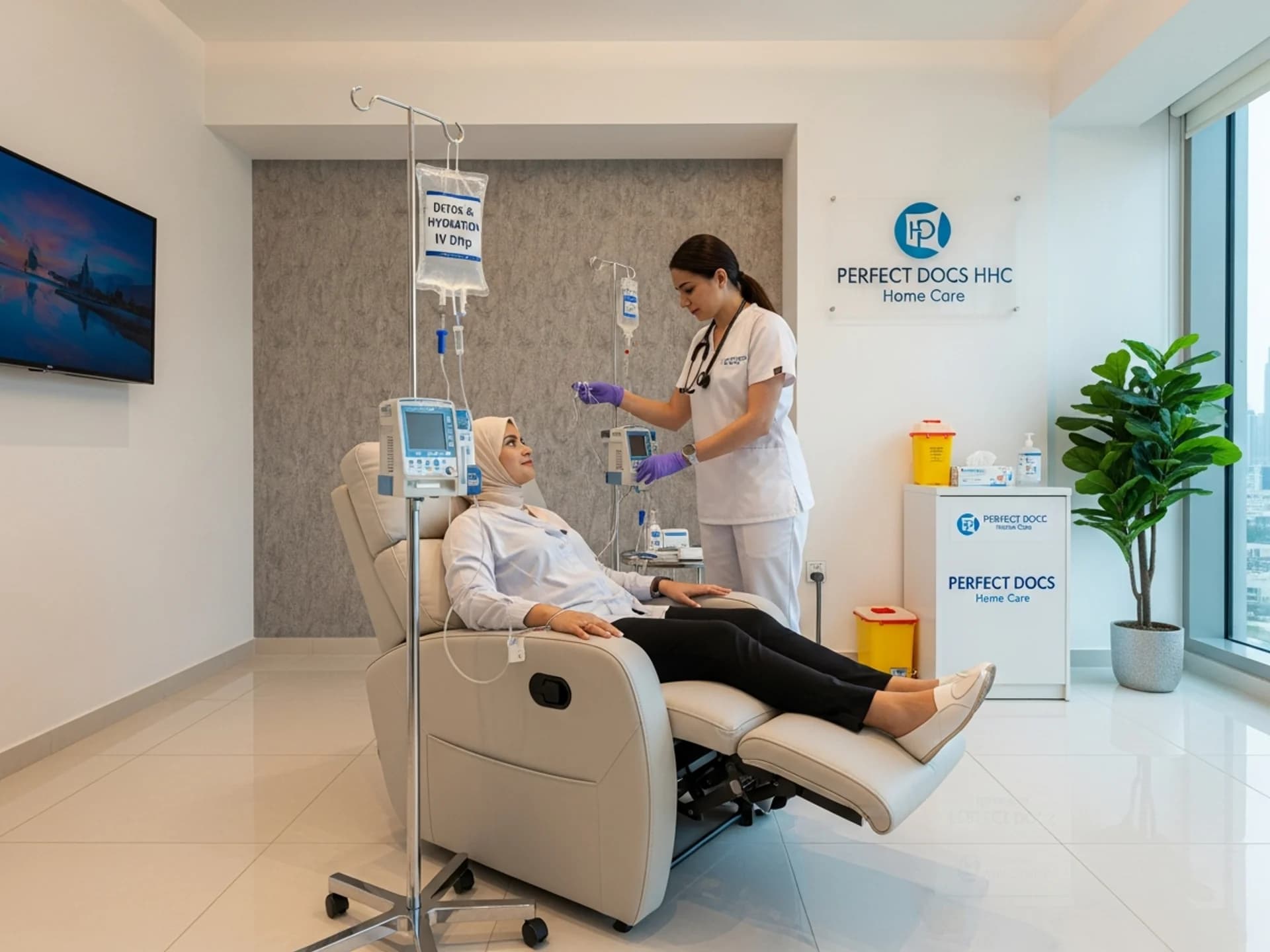  
محلول وريدي لإزالة السموم وترطيب الجسم - Healthcare service image