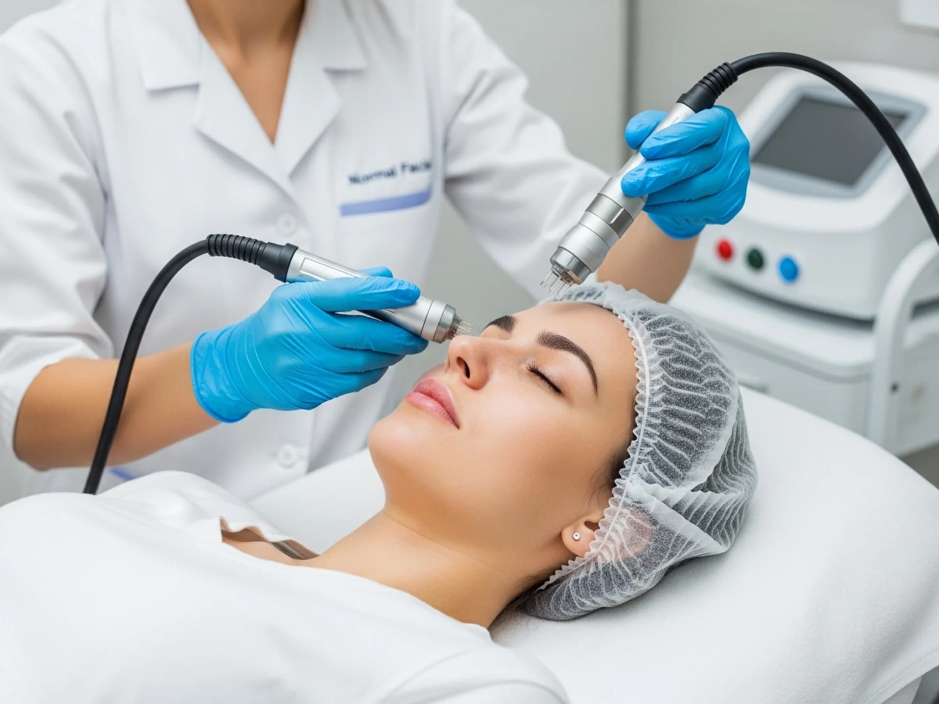  
جلسة تنظيف بشرة عادية وجهاز ديرمابين - Healthcare service image